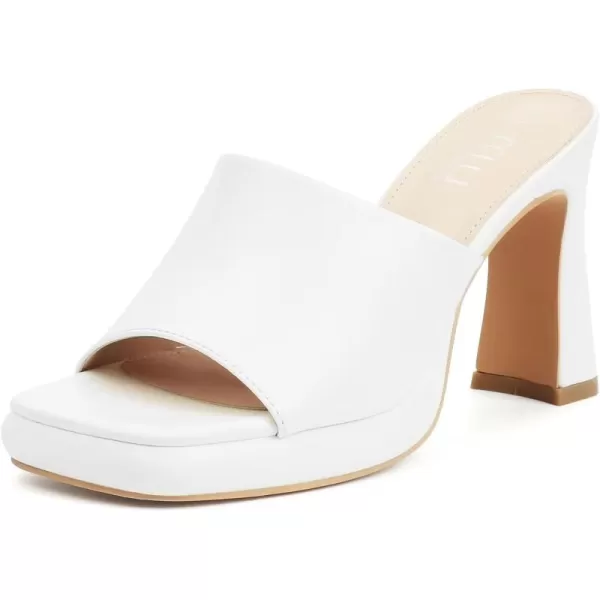 MUSSHOE High Platform Sandals for Women Square Toe Chunky Heel Block Heeled Sandals Slip On Open Toe Comfortable Sandals