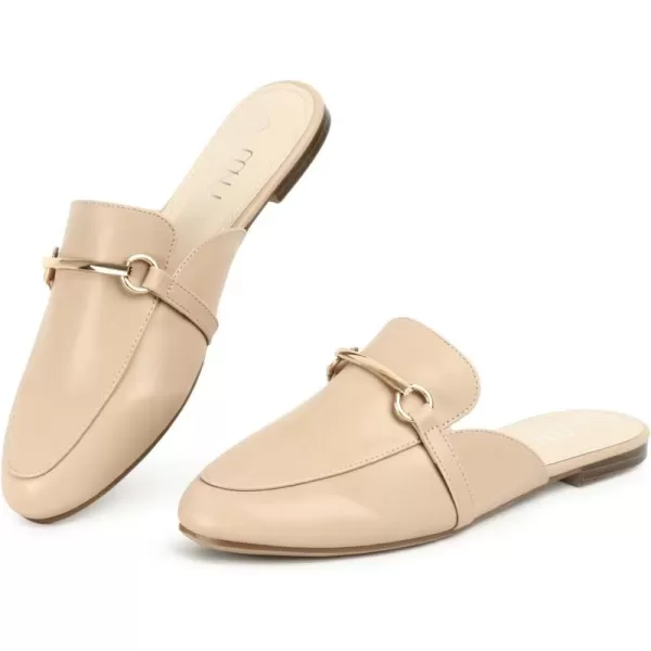 MUSSHOE Mules for Woman Buckle Flats Comfortable Slip on Women Mules Flats Shoes Backless Loafers