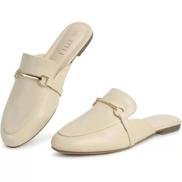 MUSSHOE Mules for Woman Buckle Flats Comfortable Slip on Women Mules Flats Shoes Backless Loafers