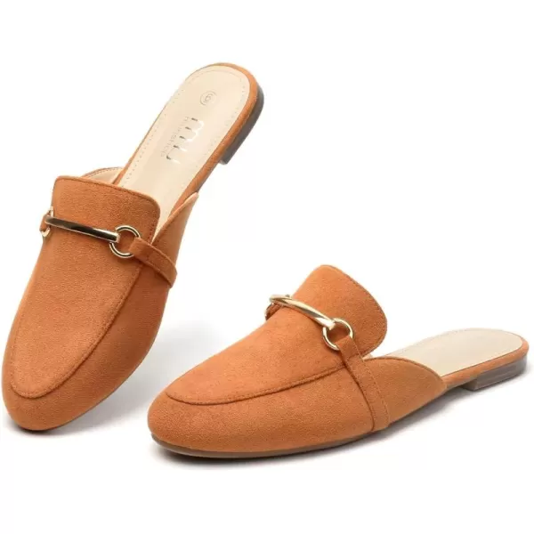 MUSSHOE Mules for Woman Buckle Flats Comfortable Slip on Women Mules Flats Shoes Backless Loafers