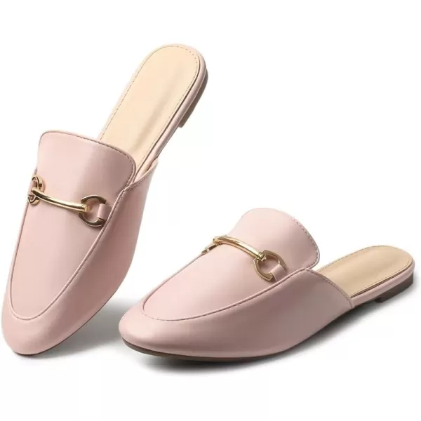 MUSSHOE Mules for Woman Buckle Flats Comfortable Slip on Women Mules Flats Shoes Backless Loafers