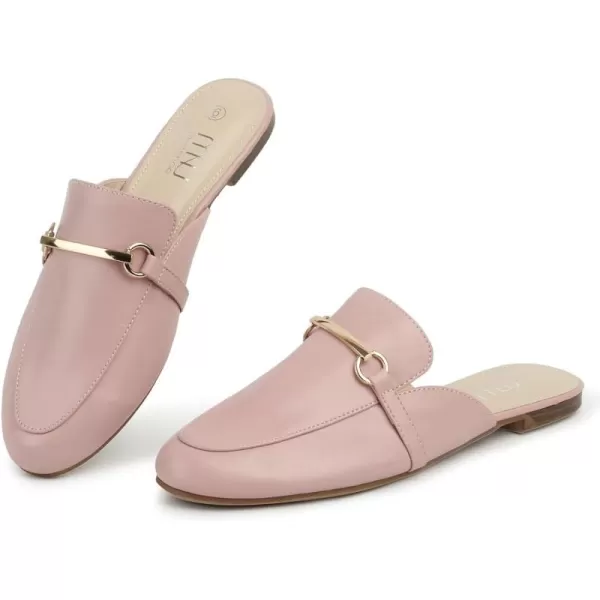 MUSSHOE Mules for Woman Buckle Flats Comfortable Slip on Women Mules Flats Shoes Backless Loafers