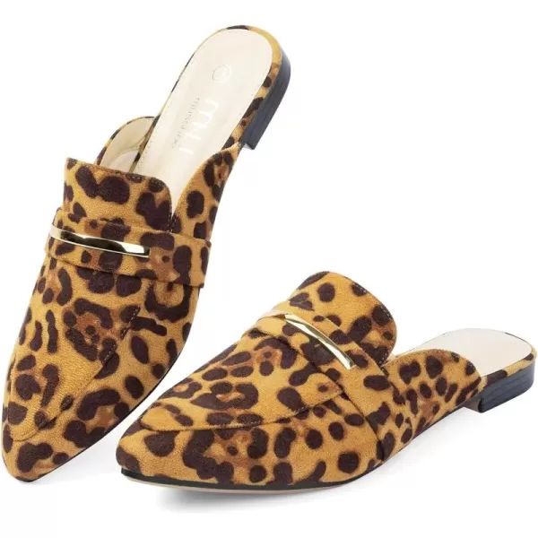 MUSSHOE Mules for Woman Pointed Toe Women's Bukle Mule Flat Slip-on Womens Mules Shoes Casual Fashion Party Work