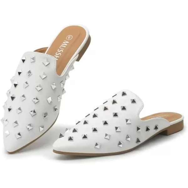 MUSSHOE Mules for Women Flats Comfortable Pointed Toe Women Mules