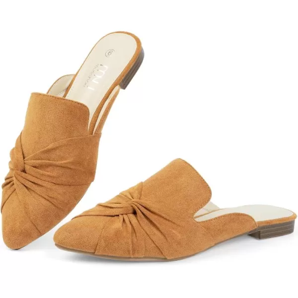 MUSSHOE Mules for Women Flats Comfortable Women Mules Backless Loafers with Knot