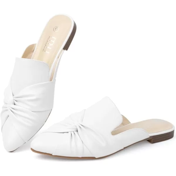 MUSSHOE Mules for Women Flats Comfortable Women Mules Backless Loafers with Knot