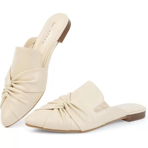 MUSSHOE Mules for Women Flats Comfortable Women Mules Backless Loafers with Knot
