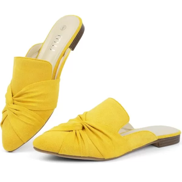 MUSSHOE Mules for Women Flats Comfortable Women Mules Backless Loafers with Knot
