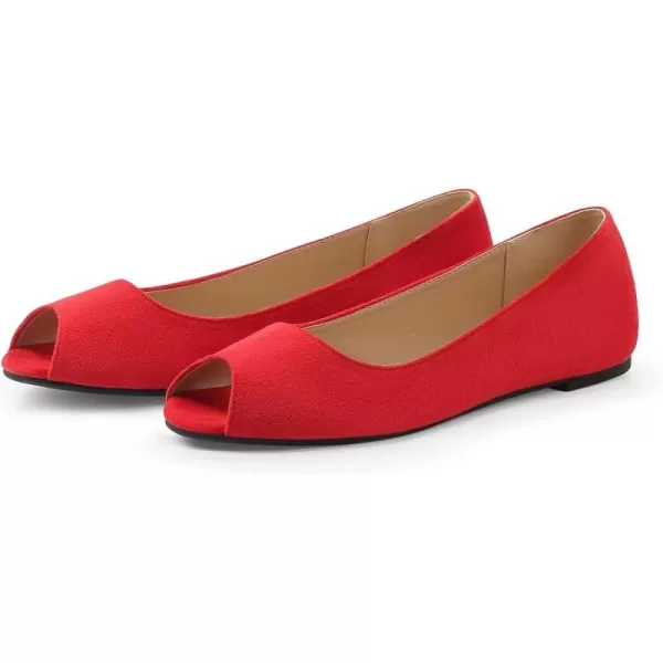MUSSHOE Peep Toe Flat Shoes for Women