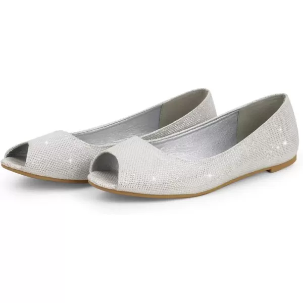 MUSSHOE Peep Toe Flat Shoes for Women