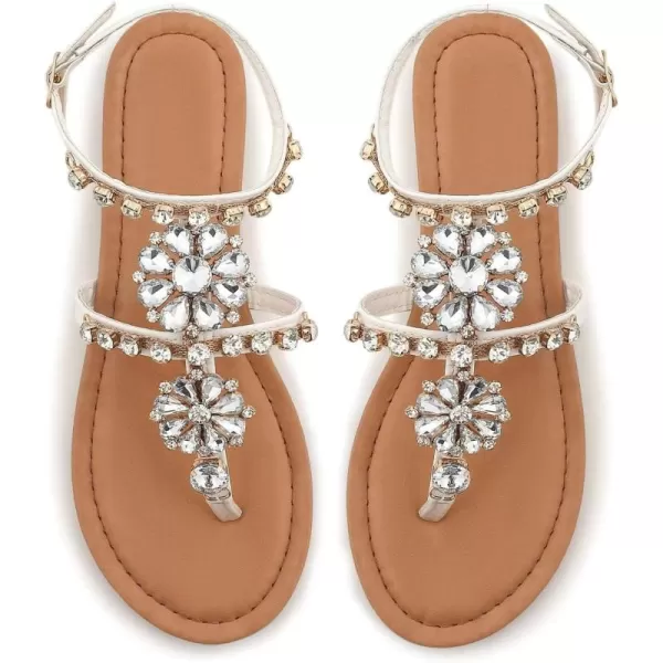 MUSSHOE Sandals for Women Dressy Summer Rhinestone Sandals for Women