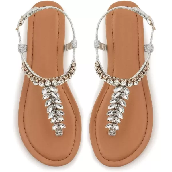 MUSSHOE Sandals for Women Dressy Summer Rhinestone Sandals for Women
