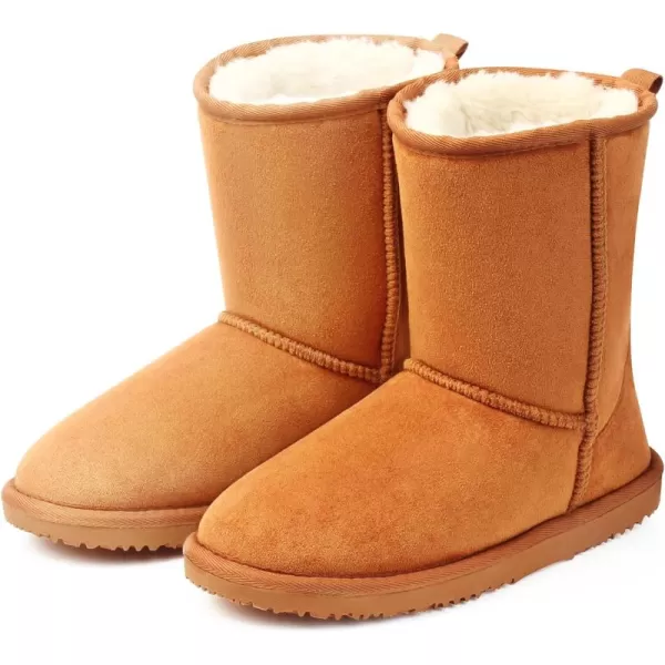 MUSSHOE Winter Mid-Calf Plush Fuzzy Boots for Women Snow Womens Ankle Furry Slip On Boots Suede Platform Boot Fall Fur Cozy Shoes