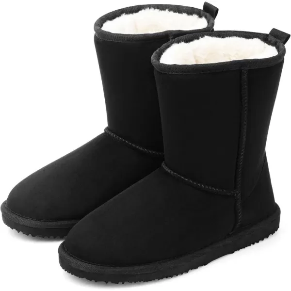 MUSSHOE Winter Mid-Calf Plush Fuzzy Boots for Women Snow Womens Ankle Furry Slip On Boots Suede Platform Boot Fall Fur Cozy Shoes