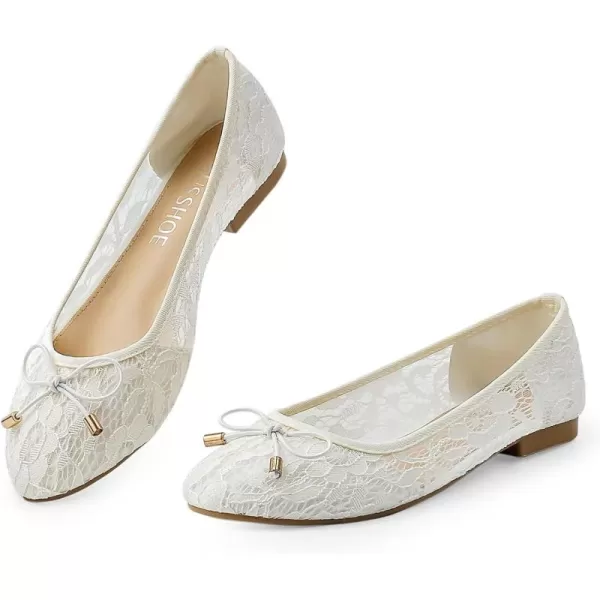 MUSSHOE Women Flats Comfortable Round Toe Lace Flats Shoes for Women