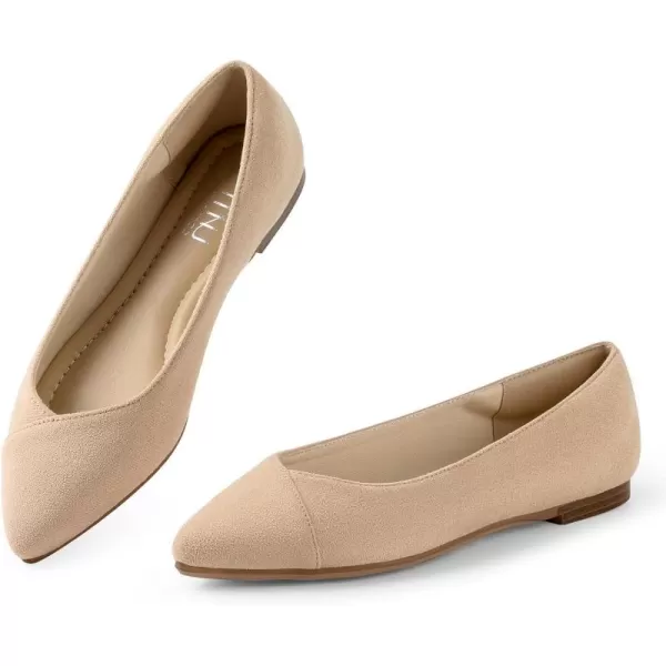 MUSSHOE Women’s Ballet Flat Shoes Comfortable Pointed Toe Slip on Black Shoes for Woman Classic Soft Shoes