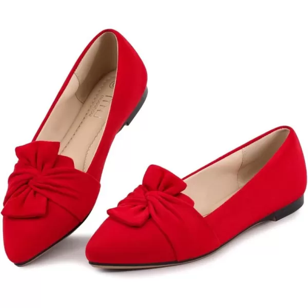 MUSSHOE Women's Flats Dressy Pointed Toe Comfortable Bowknot Ballet Flats Shoes