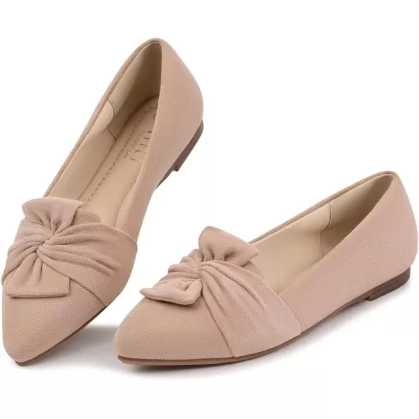 MUSSHOE Women's Flats Dressy Pointed Toe Comfortable Bowknot Ballet Flats Shoes