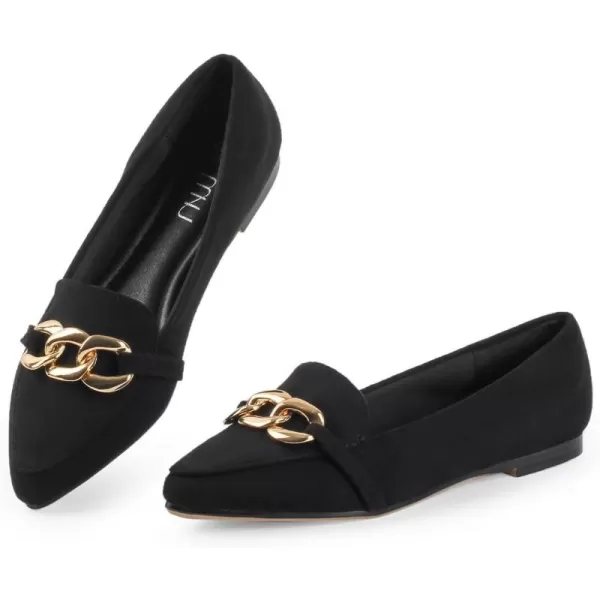 MUSSHOE Women's Loafers Comfortable Fashion Chain Flats Shoes for Women