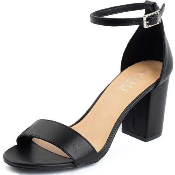 MUSSHOE Women's Sandals Block Chunky Heels for women Open Toe Ankle Buckle with Strappy Party Dress Pumps Shoes 3 inch