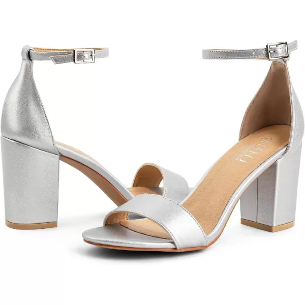 MUSSHOE Women's Sandals Block Chunky Heels for women Open Toe Ankle Buckle with Strappy Party Dress Pumps Shoes 3 inch