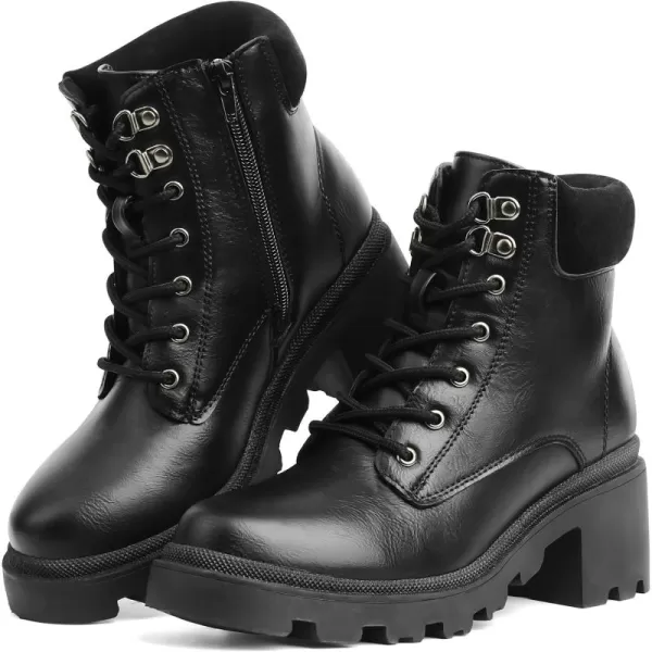 MUSSHOE Women's Winter Platform Boots Non Slip Comfortable Snow Boots Hunter Rain Boots Combat Boots Fashion Ankle Boots&amp;Booties Chunky Booties for Women