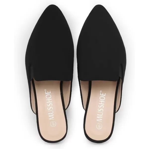 MUSSHOE Mules for Women Flats Slip On Elastic Comfortable Pointed Toe Womens Mules Shoes