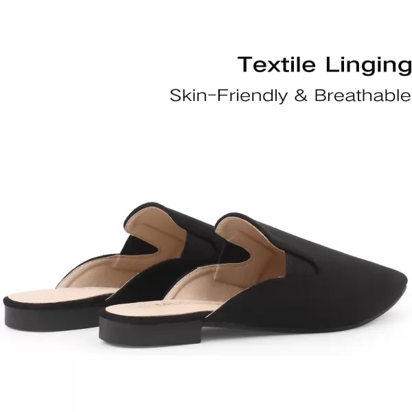 MUSSHOE Mules for Women Flats Slip On Elastic Comfortable Pointed Toe Womens Mules Shoes