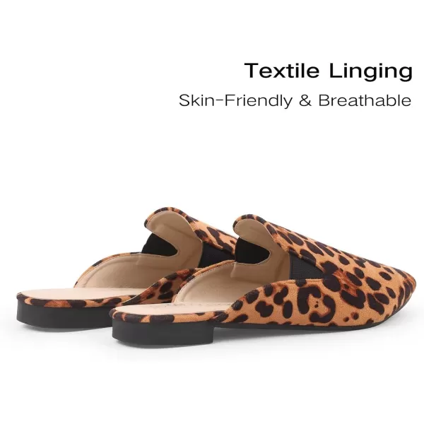 MUSSHOE Mules for Women Flats Slip On Elastic Comfortable Pointed Toe Womens Mules Shoes
