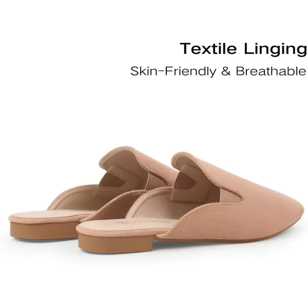 MUSSHOE Mules for Women Flats Slip On Elastic Comfortable Pointed Toe Womens Mules Shoes