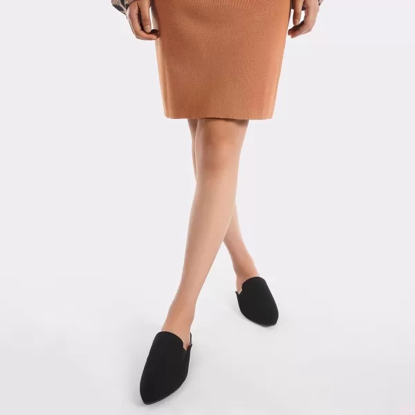 MUSSHOE Mules for Women Flats Slip On Elastic Comfortable Pointed Toe Womens Mules Shoes