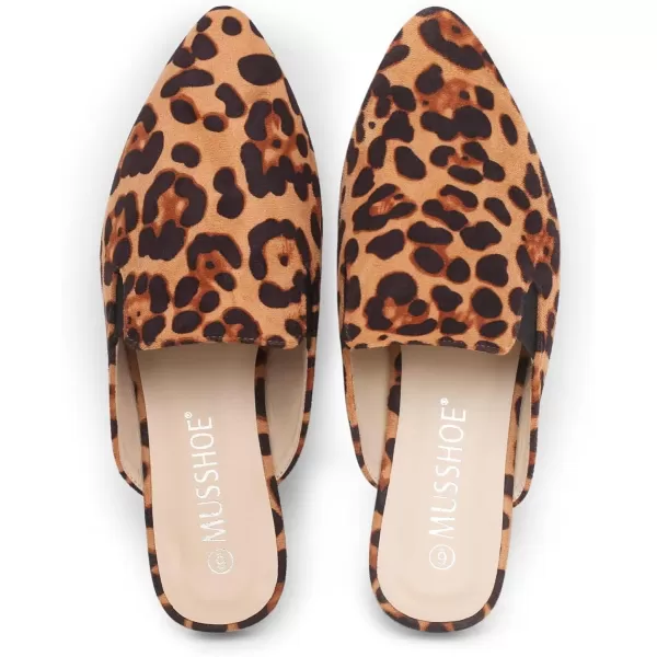 MUSSHOE Mules for Women Flats Slip On Elastic Comfortable Pointed Toe Womens Mules Shoes