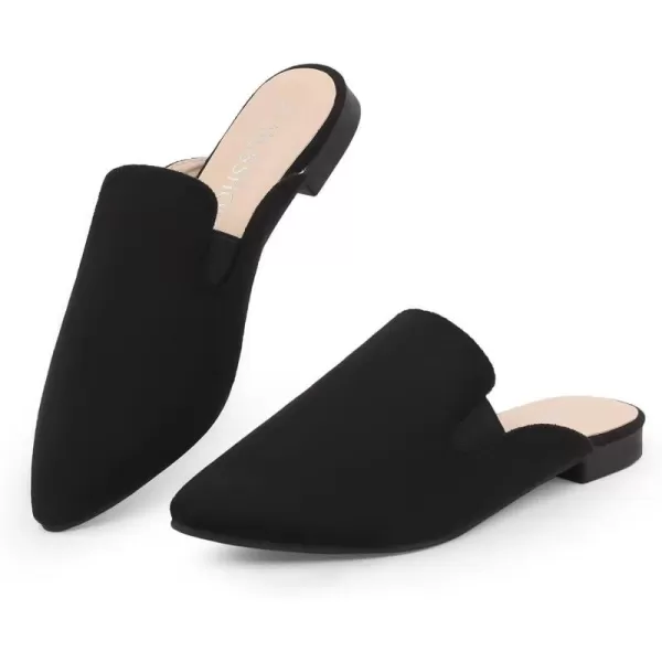 MUSSHOE Mules for Women Flats Slip On Elastic Comfortable Pointed Toe Womens Mules Shoes