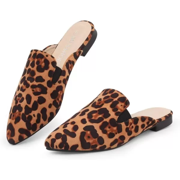 MUSSHOE Mules for Women Flats Slip On Elastic Comfortable Pointed Toe Womens Mules Shoes