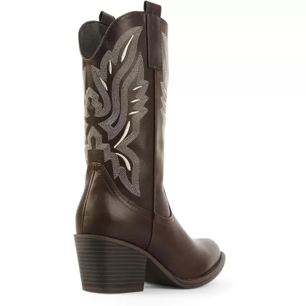 MUSSHOE Cowgirl Boots Cowboy Boots for Women Metallic Boots Embroidered Pointed Toe Chunky Heel Western Boots Women
