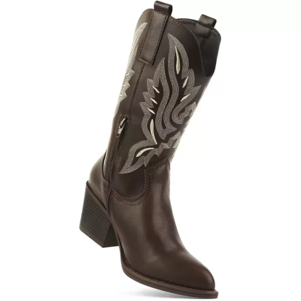MUSSHOE Cowgirl Boots Cowboy Boots for Women Metallic Boots Embroidered Pointed Toe Chunky Heel Western Boots Women