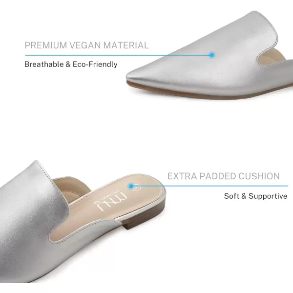 MUSSHOE Mules for Women Flats Comfortable Pointed Toe Women Mules
