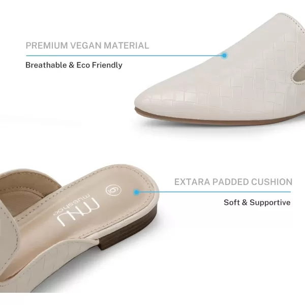 MUSSHOE Mules for Women Flats Comfortable Pointed Toe Women Mules