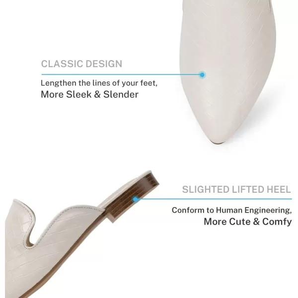 MUSSHOE Mules for Women Flats Comfortable Pointed Toe Women Mules