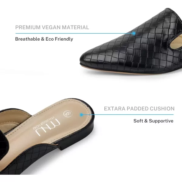 MUSSHOE Mules for Women Flats Comfortable Pointed Toe Women Mules