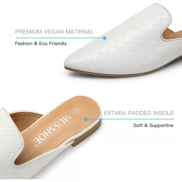 MUSSHOE Mules for Women Flats Comfortable Pointed Toe Women Mules