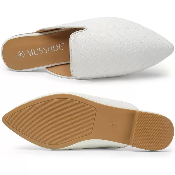 MUSSHOE Mules for Women Flats Comfortable Pointed Toe Women Mules