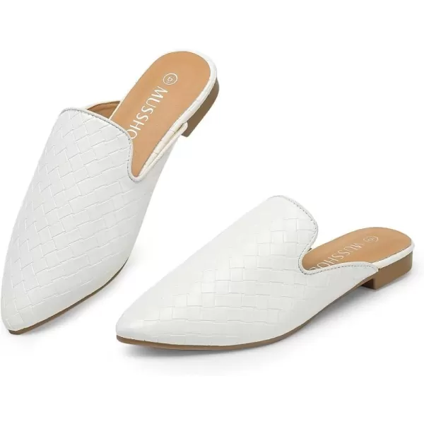 MUSSHOE Mules for Women Flats Comfortable Pointed Toe Women Mules