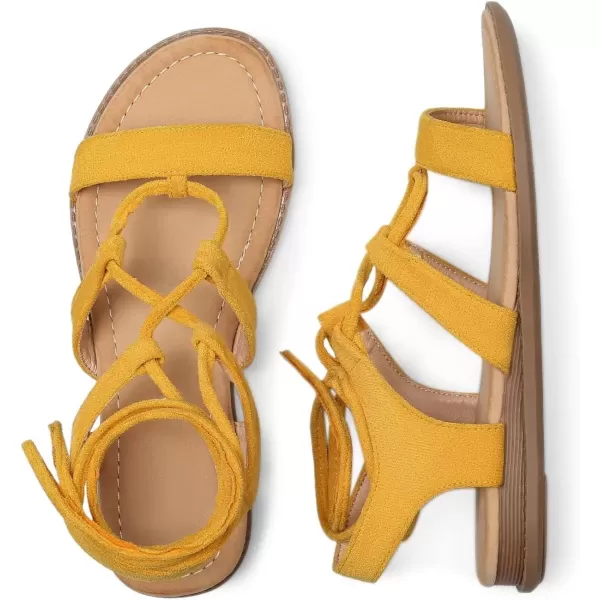 MUSSHOE Flat Sandals for Women Tie Up Lace Up Womens Sandal