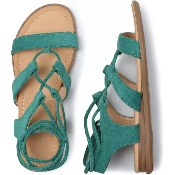 MUSSHOE Flat Sandals for Women Tie Up Lace Up Womens Sandal