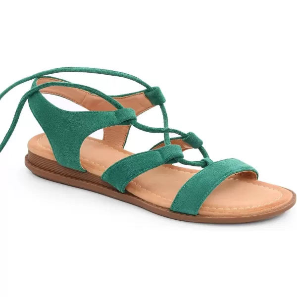 MUSSHOE Flat Sandals for Women Tie Up Lace Up Womens Sandal