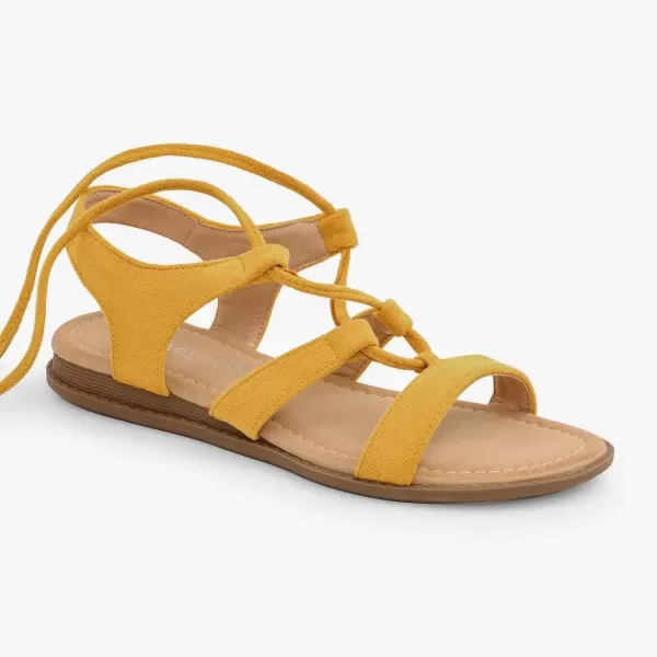 MUSSHOE Flat Sandals for Women Tie Up Lace Up Womens Sandal