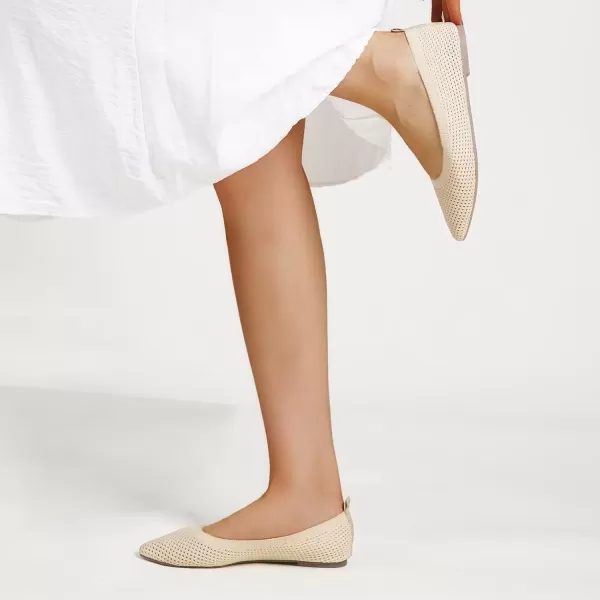 MUSSHOE Flats for Women Comfortable Mesh Women's Flats Knit Memory Foam Pointed Toe Flats Shoes Women