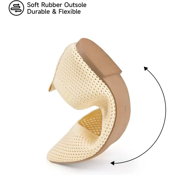 MUSSHOE Flats for Women Comfortable Mesh Women's Flats Knit Memory Foam Pointed Toe Flats Shoes Women