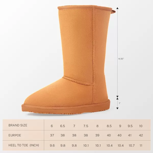 MUSSHOE Women Boots Classic Winter Snow Boots Suede Slip on Booties Fur Lined Warm Boots Comfortable High Calf Winter Boots for Women